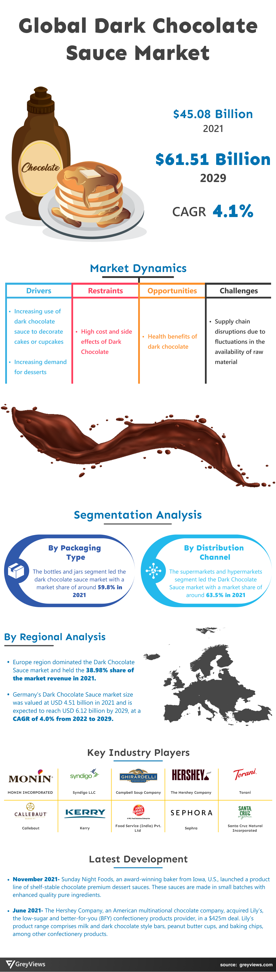 Greyviews Dark Chocolate Sauce Market Infographic