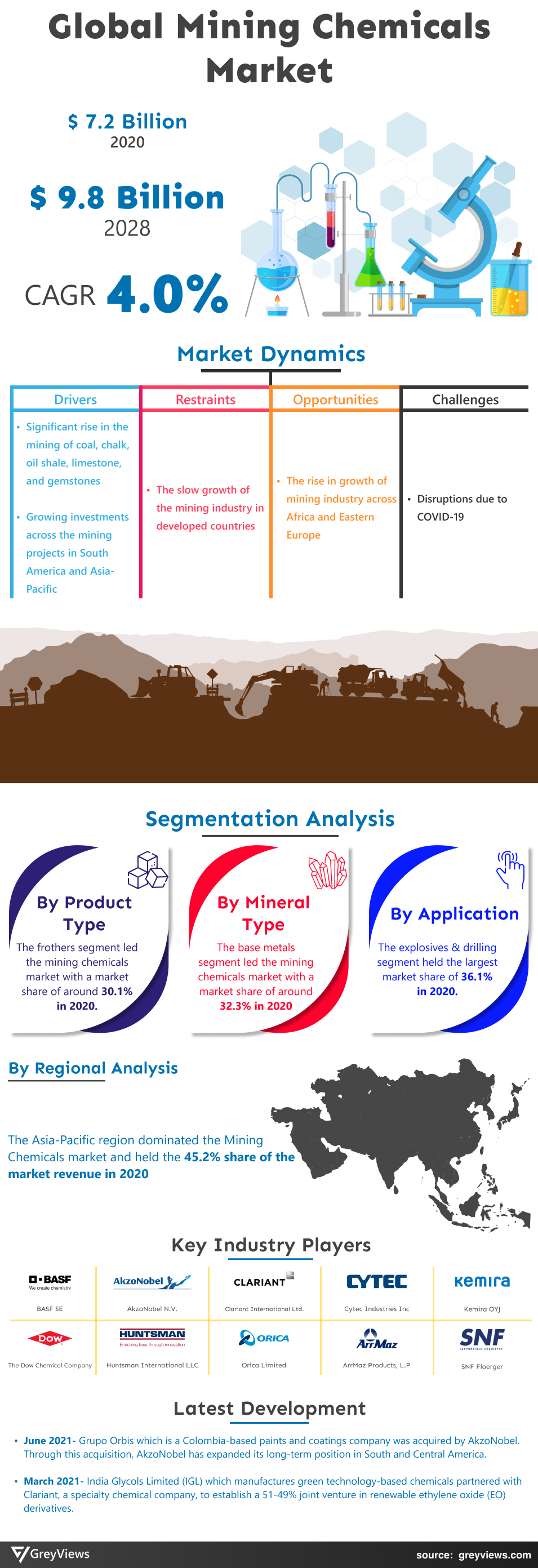 Greyviews Mining Chemicals Market Infographic