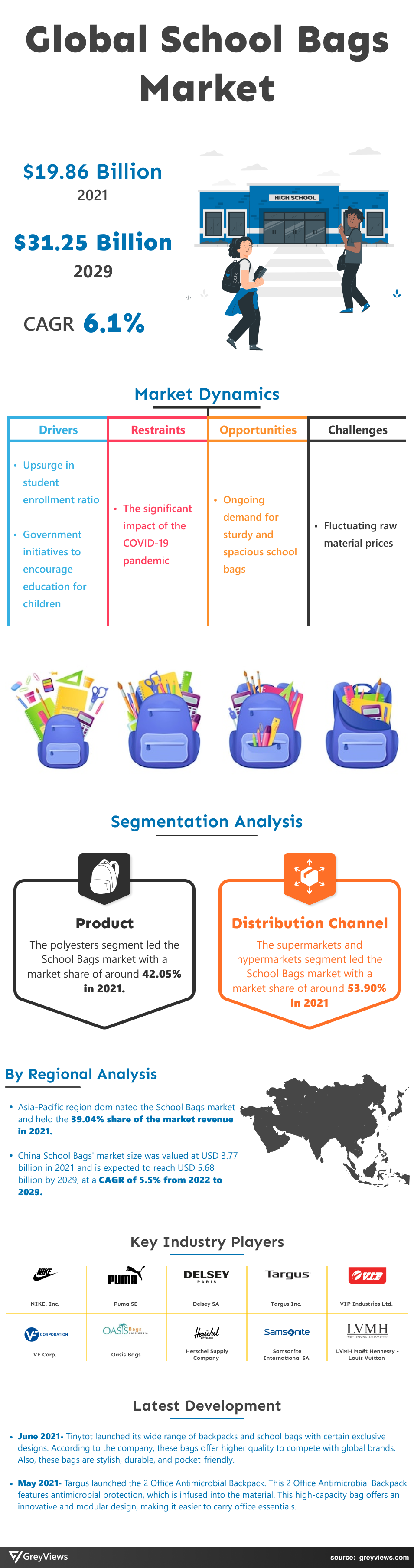 Greyviews School Bags Market Infographics